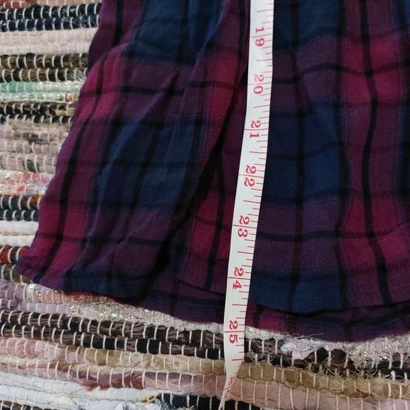 Knox Rose Purple & Blue Chunky Plaid High Neckline Flowy Sleeveless Tank Top - Picture 12 of 13